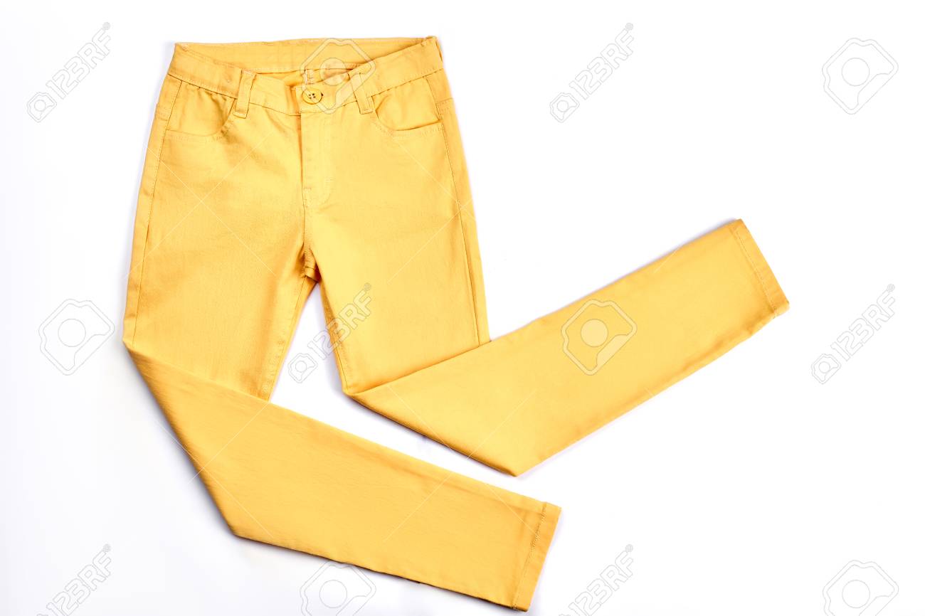 yellow skinny trousers