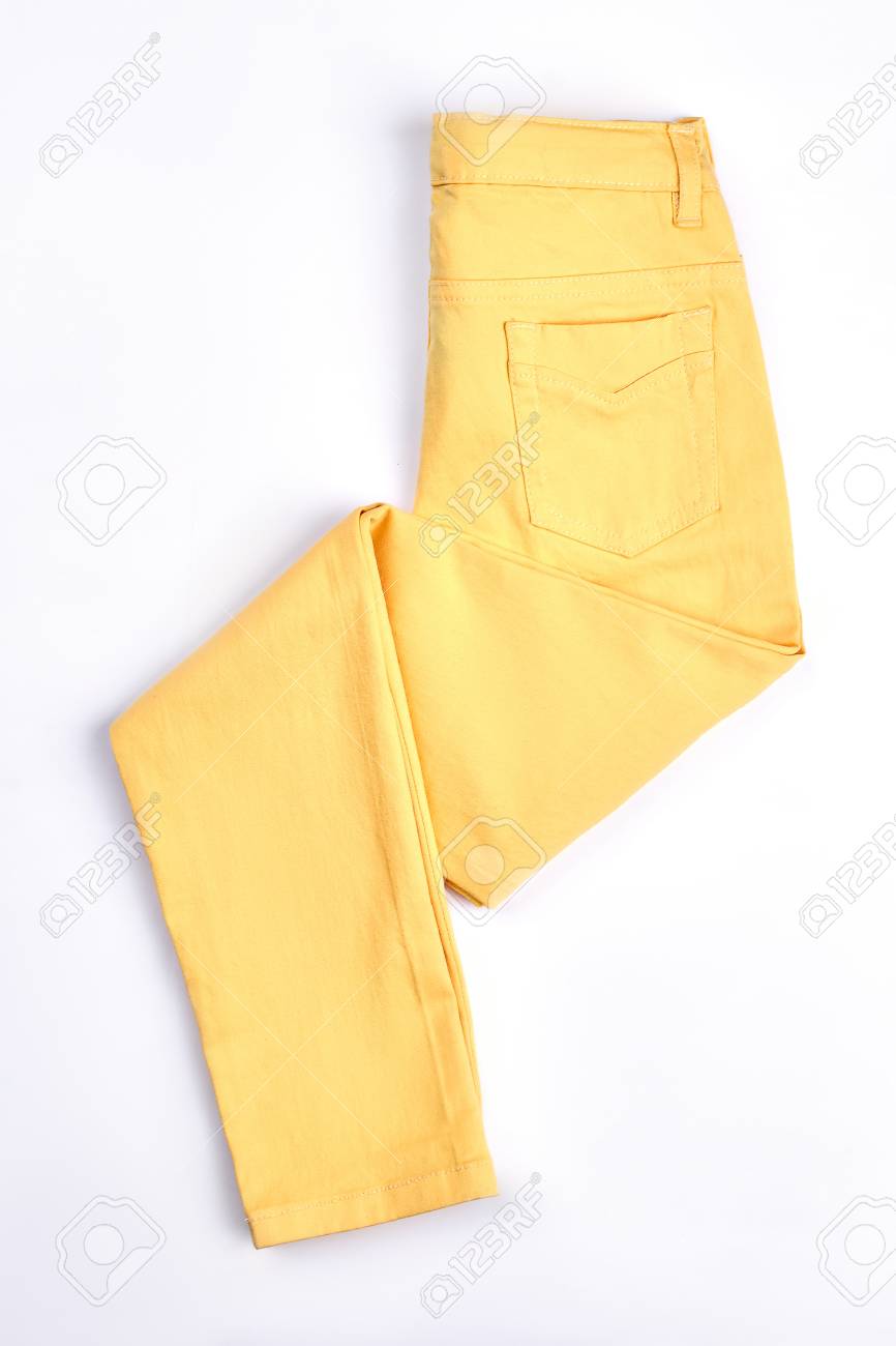 yellow jeans pants