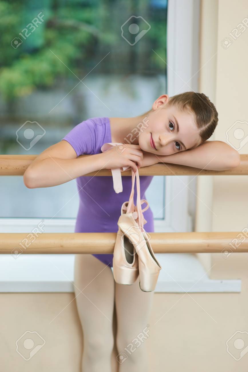 ballet slippers shoes on Cute Little Ballerina With Ballet Shoes Happy Little Female Stock Photo Picture And Royalty Free Image Image 97513042