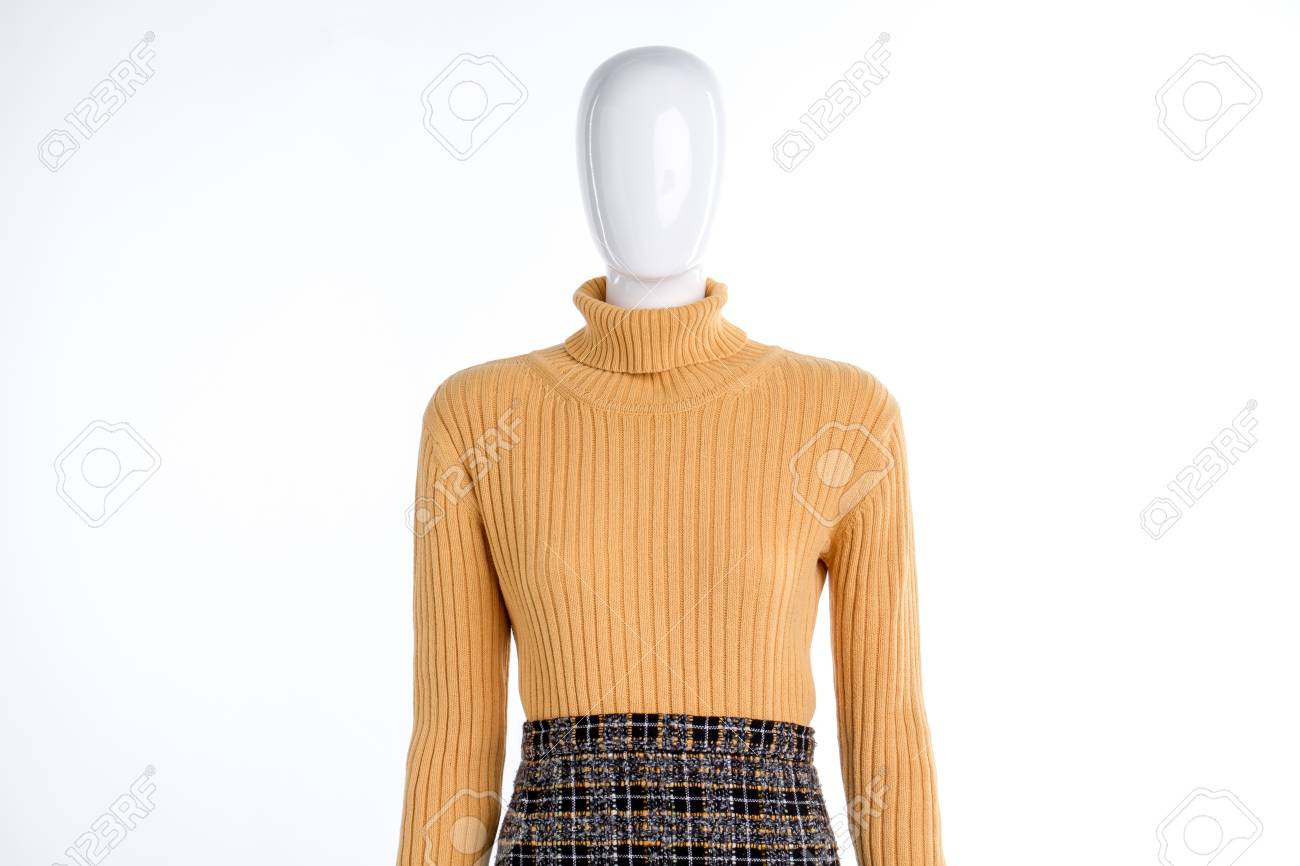 yellow turtleneck sweater