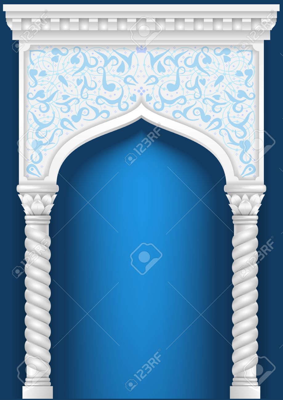 fairytale oriental indian or arabian arch background for cover