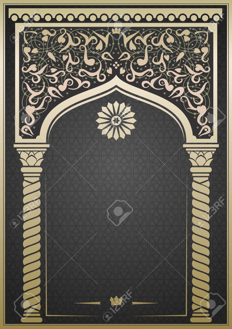 fairytale oriental indian or arabian arch background for cover