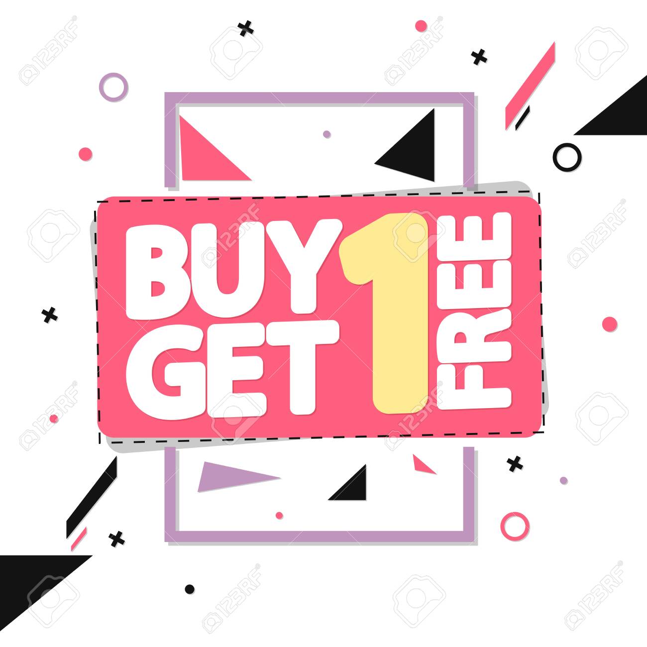 Buy 1 Get 1 Free Sale Banner Design Template Discount Royalty Free Cliparts Vectors And Stock Illustration Image