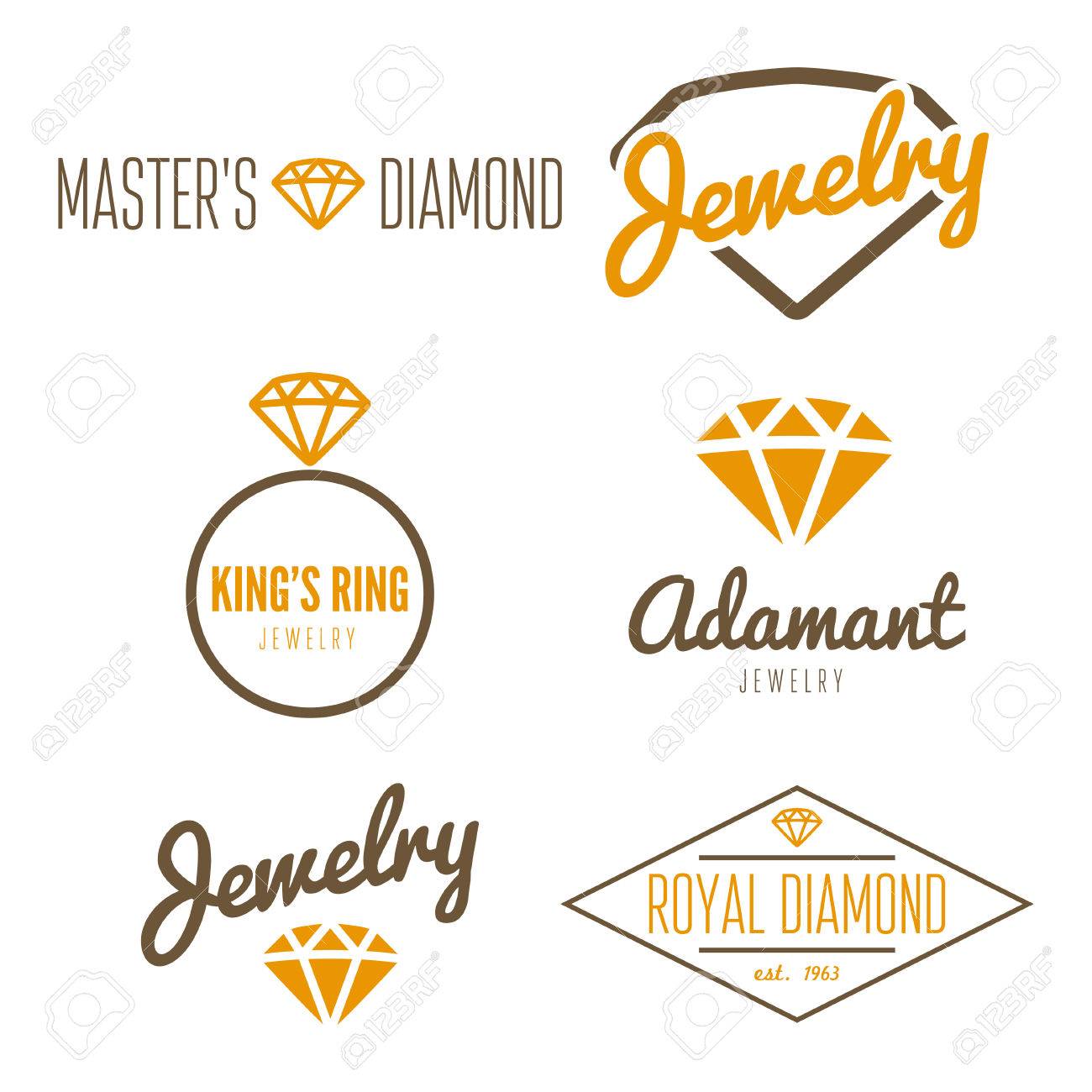 Conjunto De Elementos De La Insignia O Logotipo Para La Joyería Ilustraciones Svg, Clip Art Vectorizado Libre De Derechos. Image 42026158.