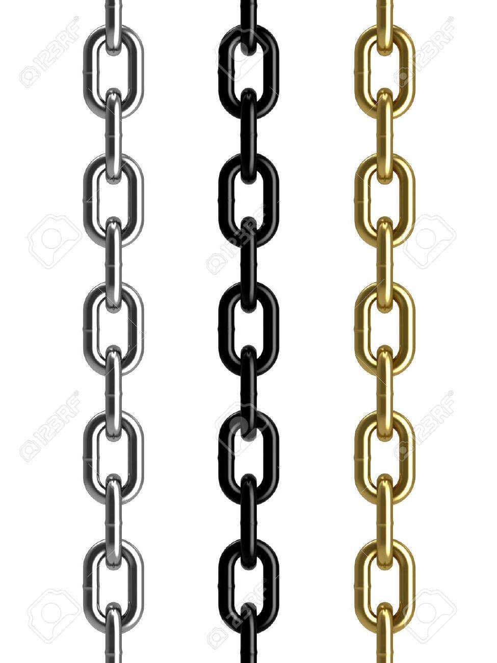 3d Render Of Three Type Of Chain Material On White Stock Photo Picture And Royalty Free Image Image