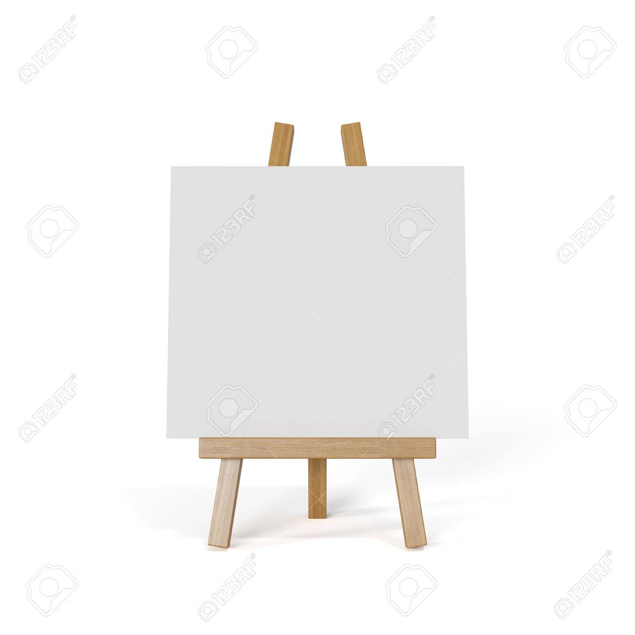 3d Render De Toile Blanche Sur Un Chevalet Isole Sur Fond Blanc Banque D Images Et Photos Libres De Droits Image