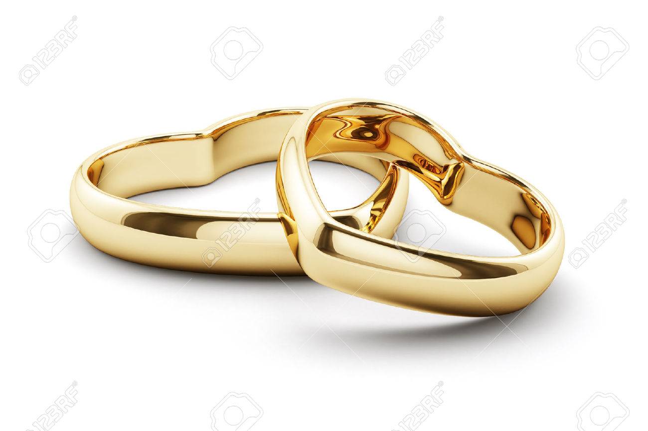 3d render of heart shaped golden rings isolated on white background - 50900891 3d render of heart shaped golden rings isolated on white background - 50900891