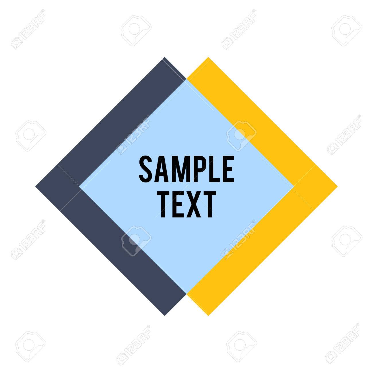 菱形とサンプル テキスト付き四角形状 抽象的な菱形の幾何学的な背景 モダンな幾何学的 菱形のデザイン テンプレート のイラスト素材 ベクタ Image