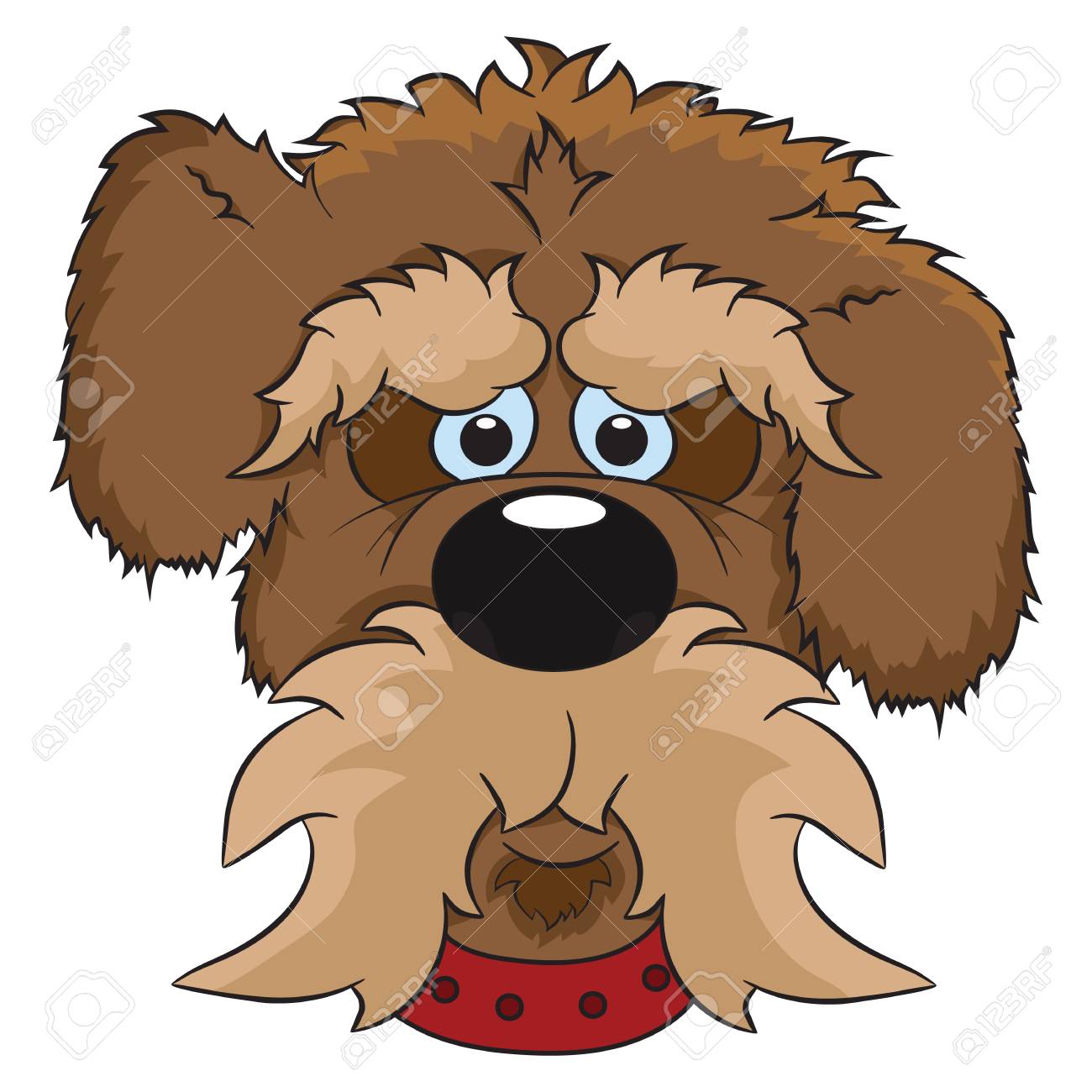 かわいい漫画の犬の肖像画のイラスト。動物は、白い背景で隔離