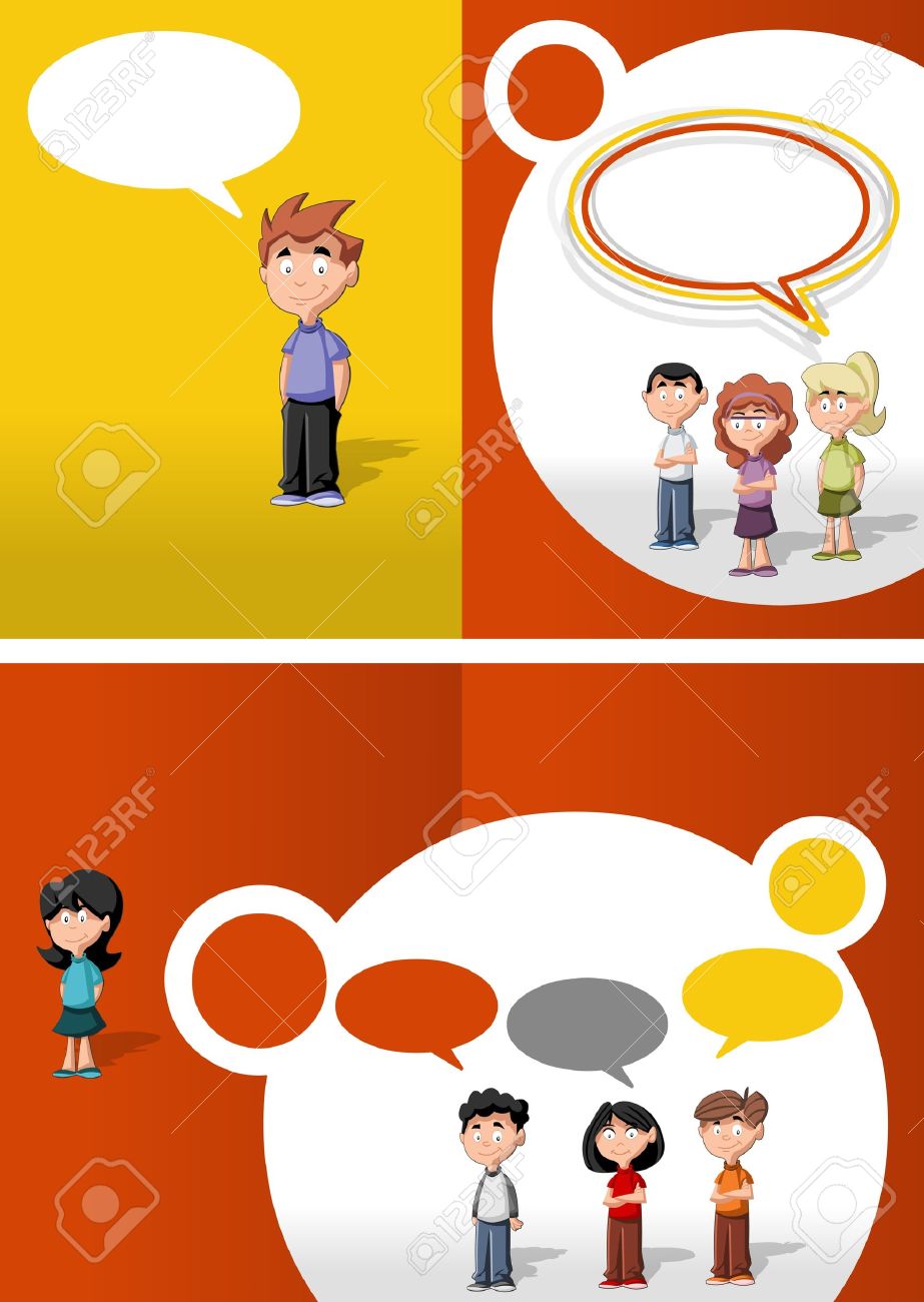 Plantilla Naranja Y Rojo Para El Folleto Publicitario Con Los Ninos Estudiantes Ilustraciones Vectoriales Clip Art Vectorizado Libre De Derechos Image