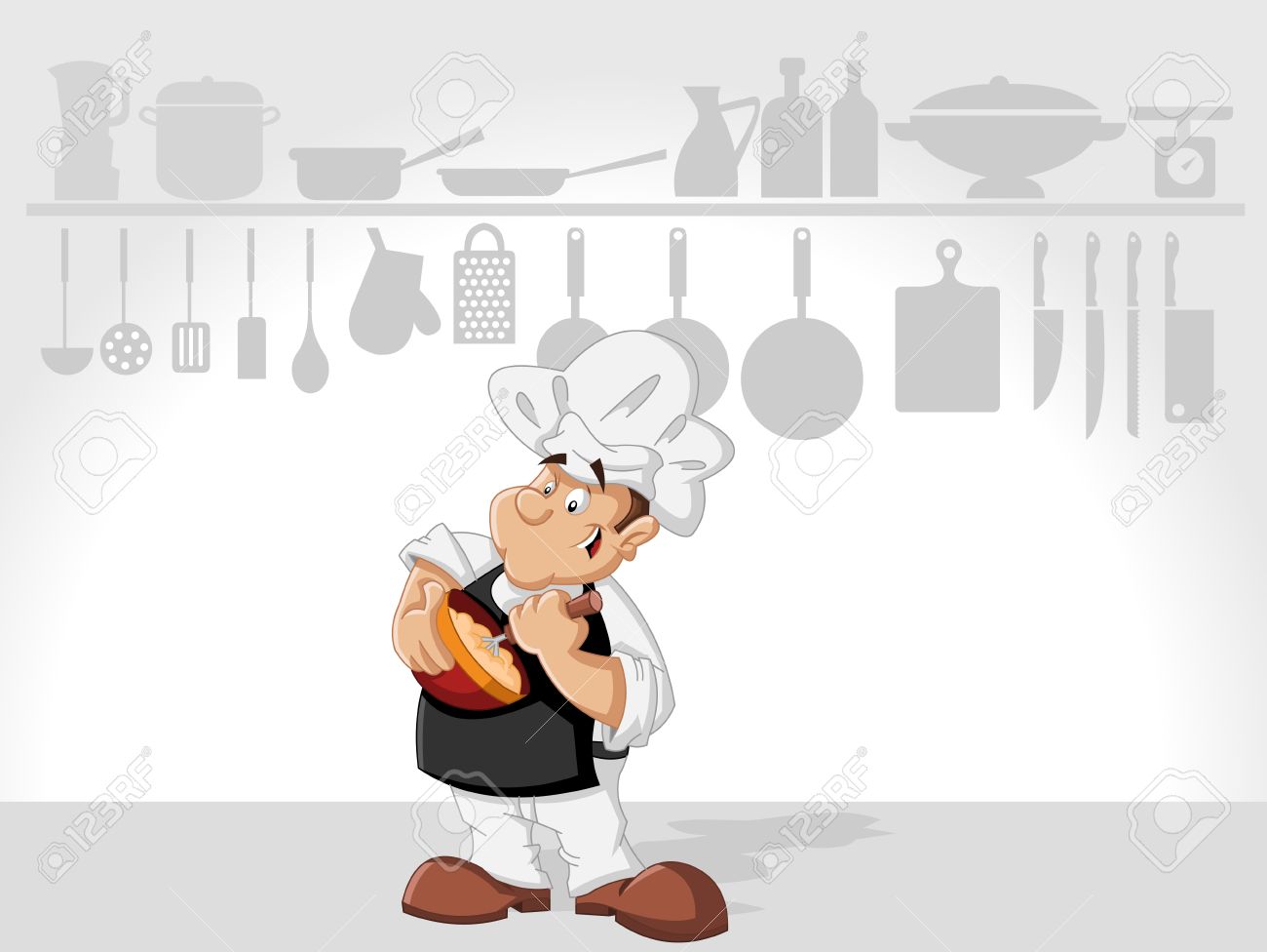Restaurant Kitchen Illustration chef man cooking delicious meal in restaurant kitchen. gourmet Restaurant Kitchen Illustration chef man cooking delicious meal in restaurant kitchen. gourmet
