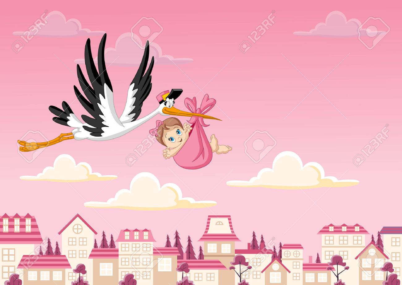 Cartoon Stork Delivering A Newborn Baby Girl Royalty Free Cliparts Vectors And Stock Illustration Image Cartoon Stork Delivering A Newborn Baby Girl Royalty Free Cliparts Vectors And Stock Illustration Image