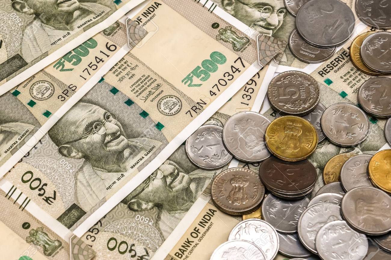 Close Up View Of Indian Rupees Coins. 500 Rupee Banknotes In Background.  Stock Photo, Picture And Royalty Free Image. Image 113667751.