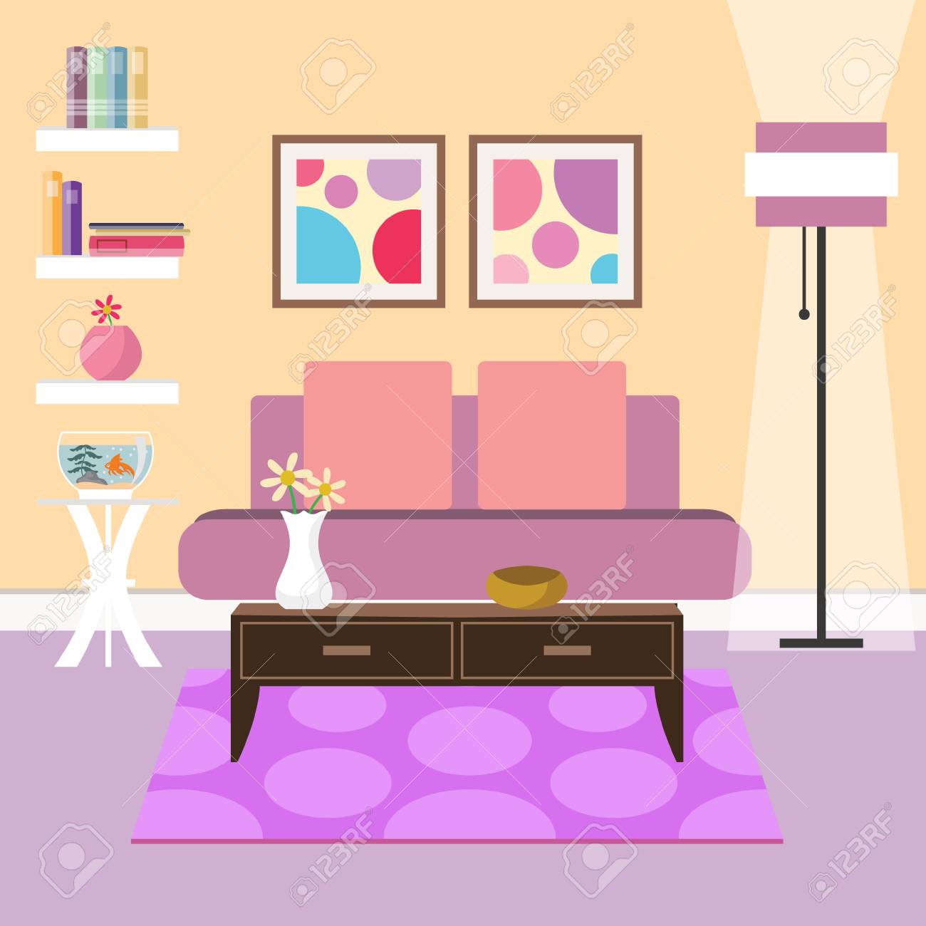 Modernes Wohnzimmer Vektor Fur Ihre Ideen Lizenzfreie Fotos Bilder Und Stock Fotografie Image 81212967