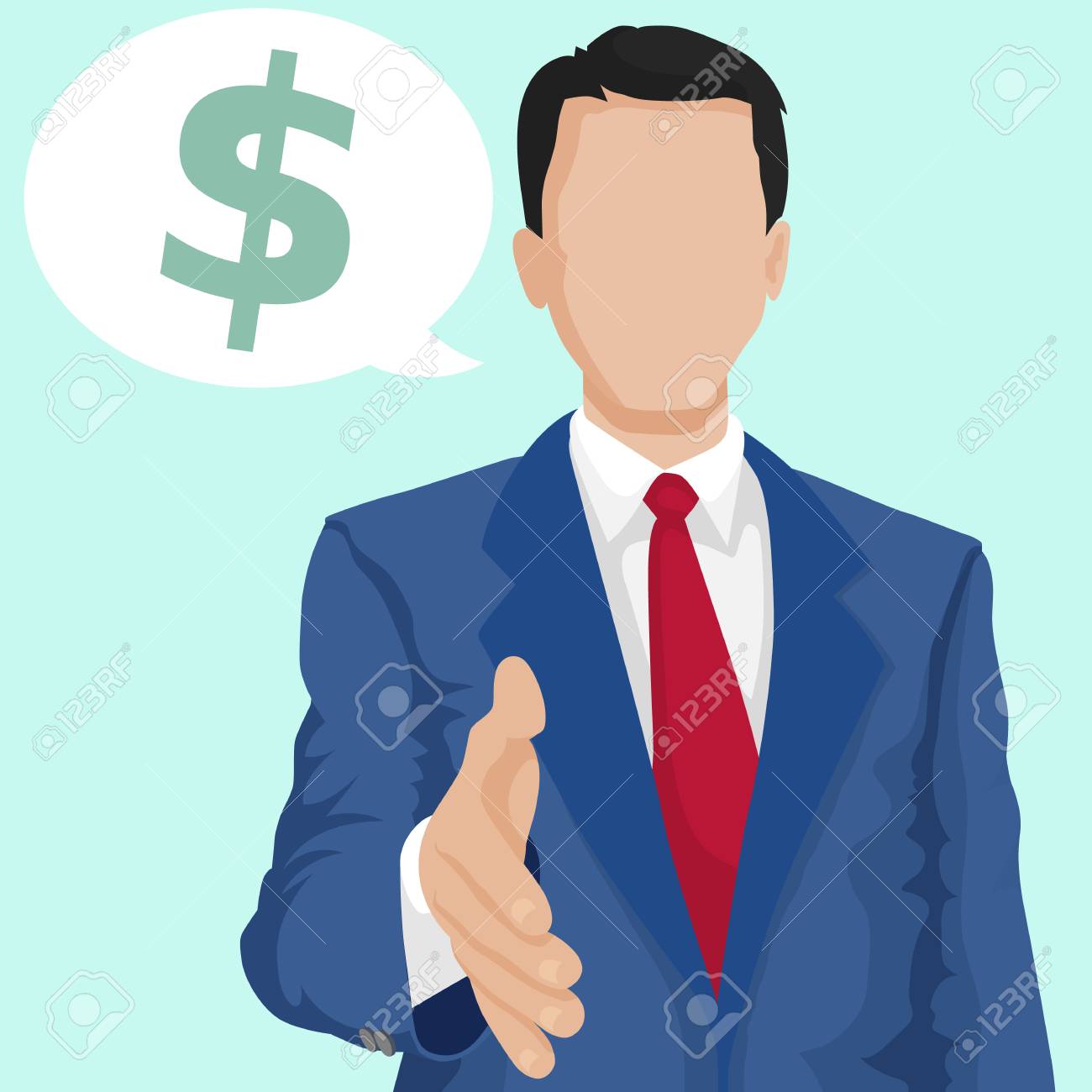 伸ばした手ベクトル概念と実業家の契約 のイラスト素材 ベクタ Image