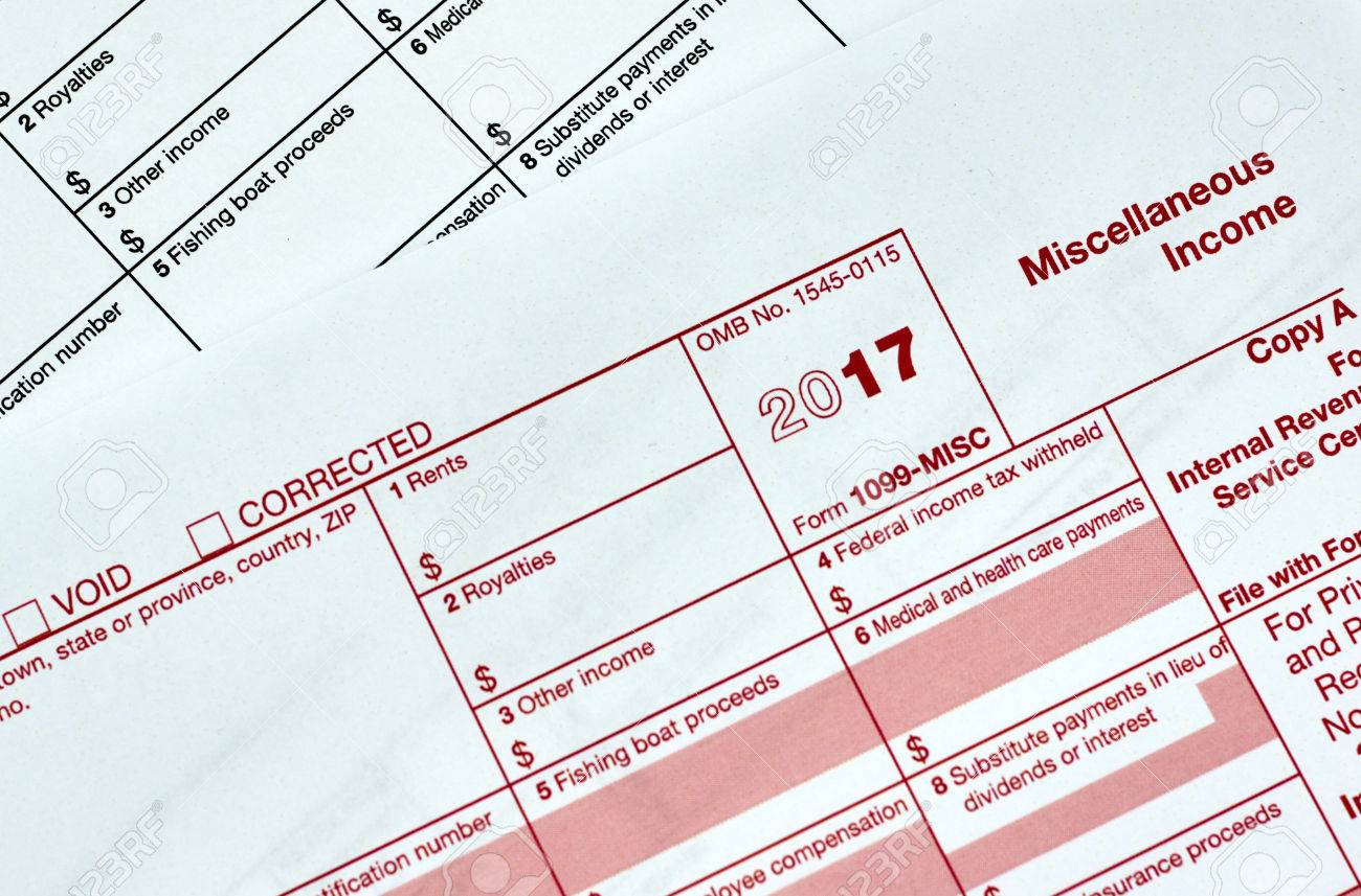1099 Miscellanious Income Tax Form 1099 Misc Stock Photo Picture