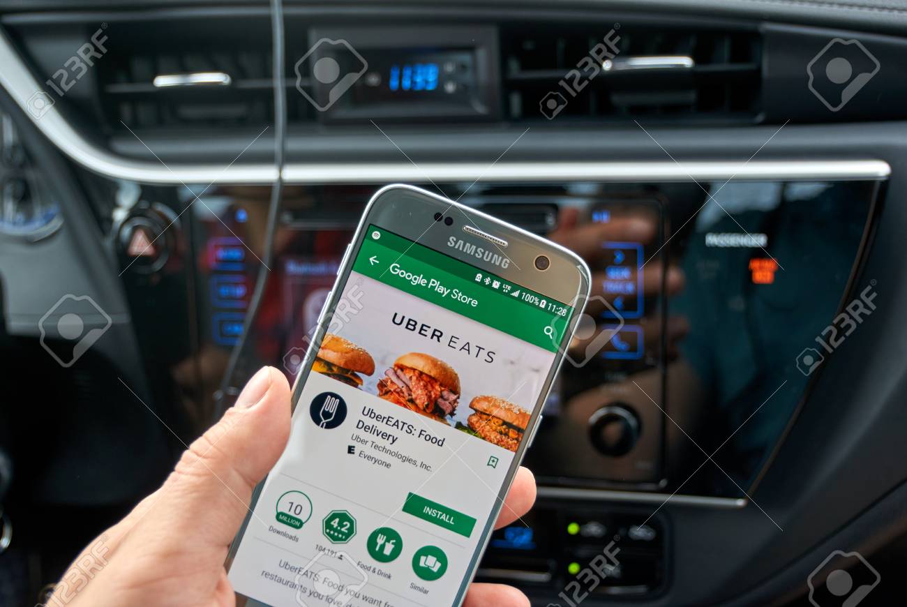 MONTREAL, CANADA - AUGUST 22, 2017 : Uber Eats Application On 