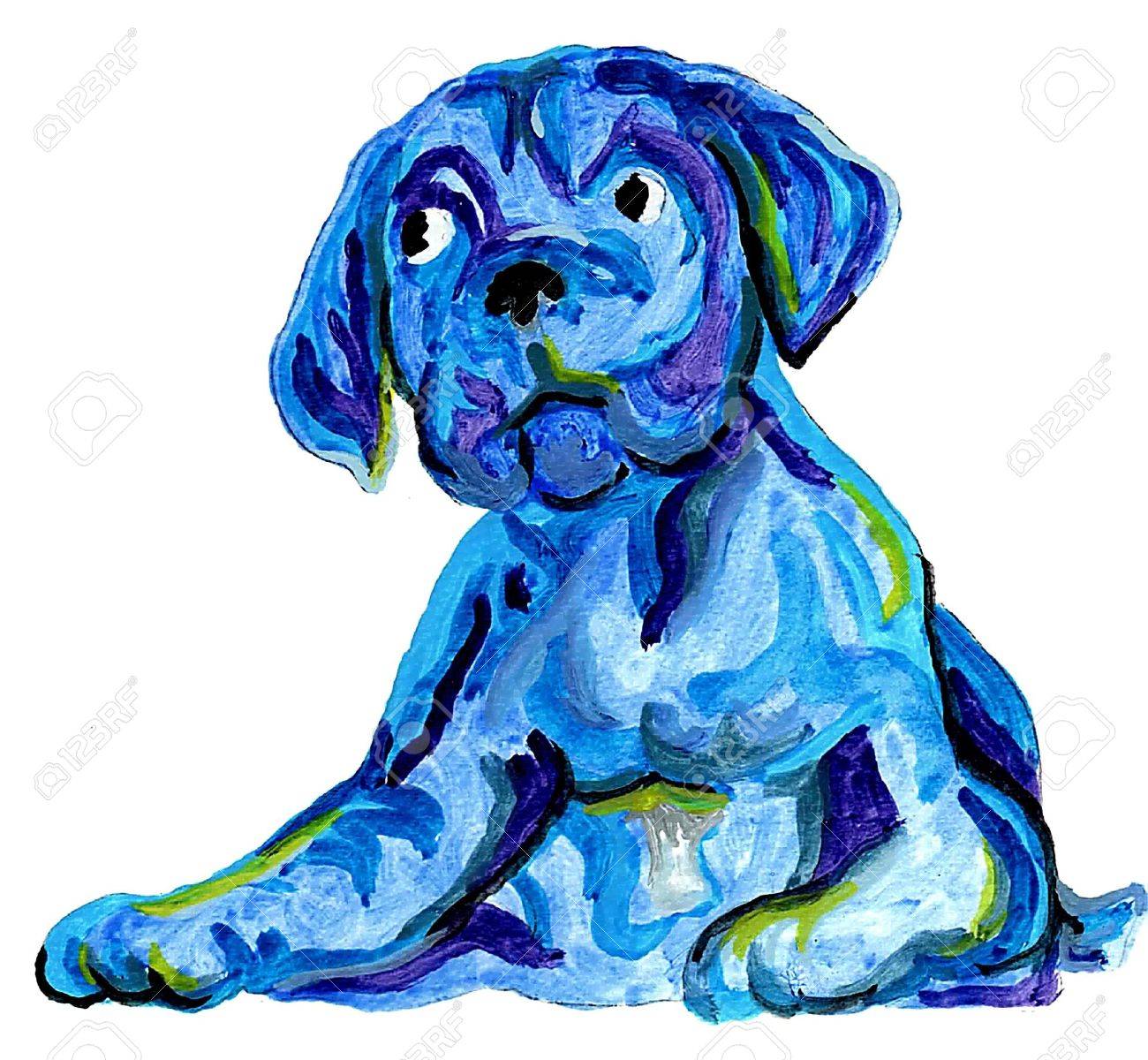 青い犬のイラスト素材 ベクタ Image