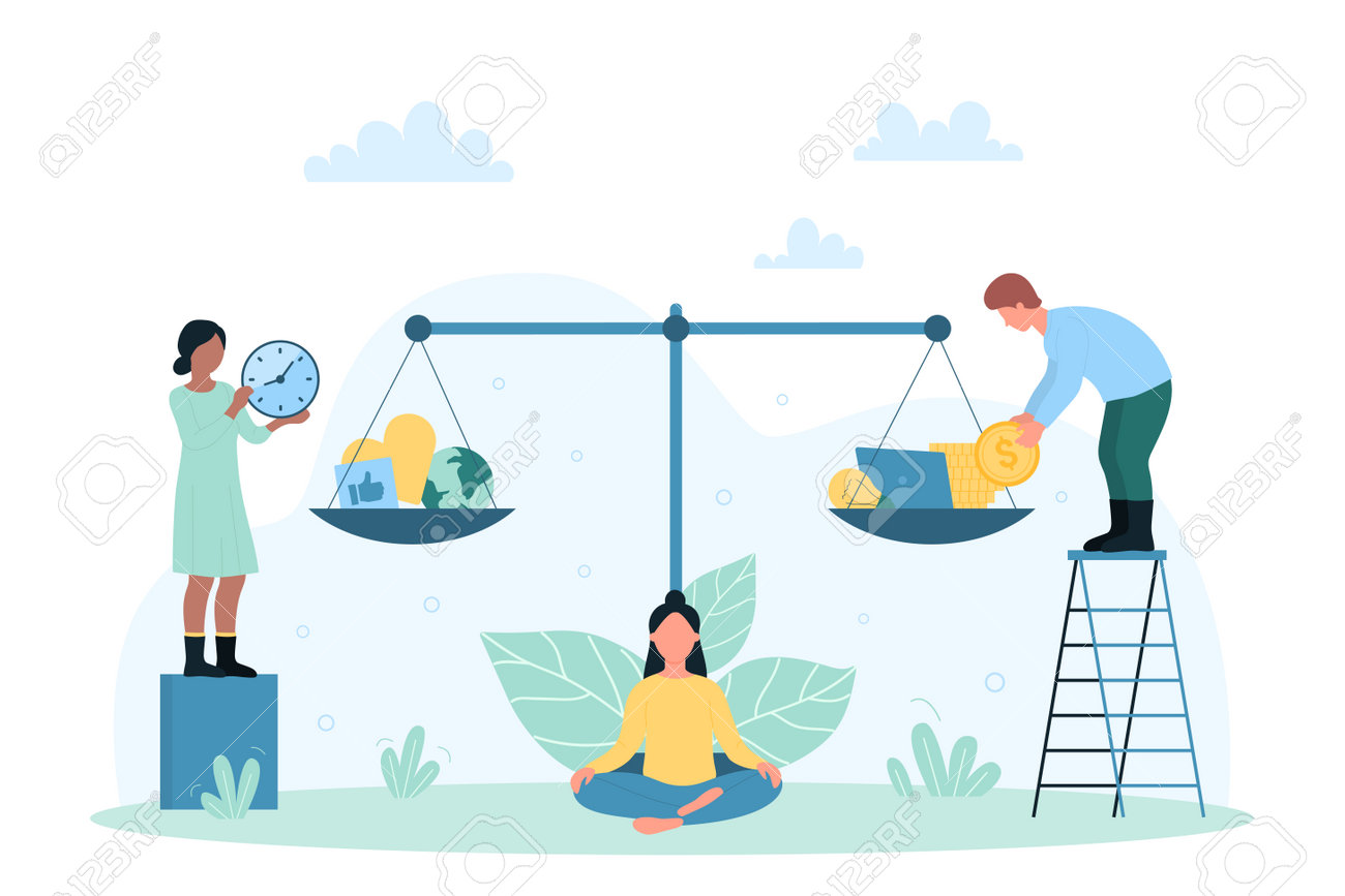 Ilustración minimalista que representa el equilibrio personal al sostener cambios de forma gradual