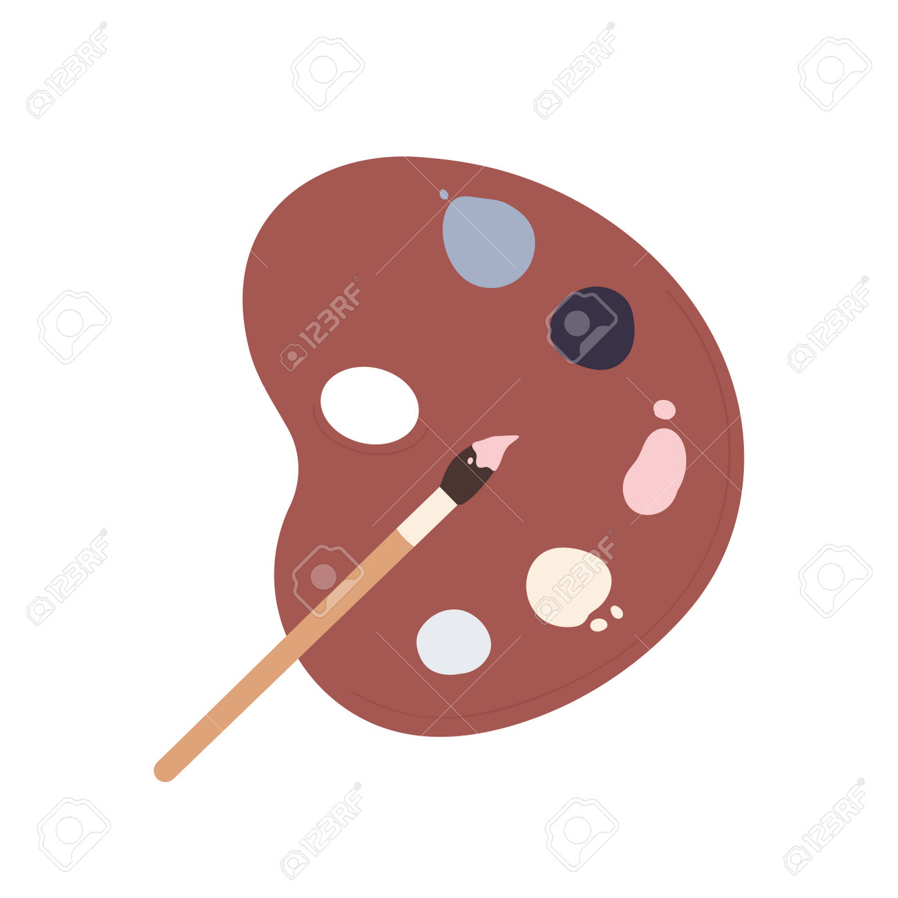 Pintando Paleta De Artista Com Pincel. Ocupação Criativa, Desenho Hobby Ilustração Vetorial Royalty Free SVG, Cliparts, Vetores, e Ilustrações Stock. Image 199064199