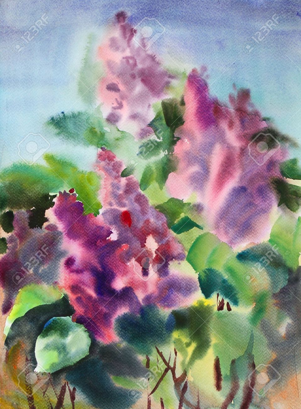 Watercolor Painting Of The Beautiful Flowers Stock Photo, Picture - 959x1300 - jpeg Beautiful Watercolor Paintings Of Flowers