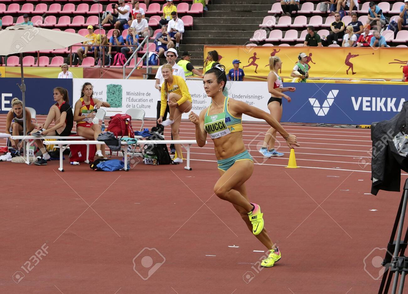 Tampere Finland July 12 Celeste Mucci Australia On High Jump Heptathlon Event In The Iaaf World U20 Championship Tampere Finland 12 July 2018 Stock Photo Picture And Royalty Free Image Image 126230186