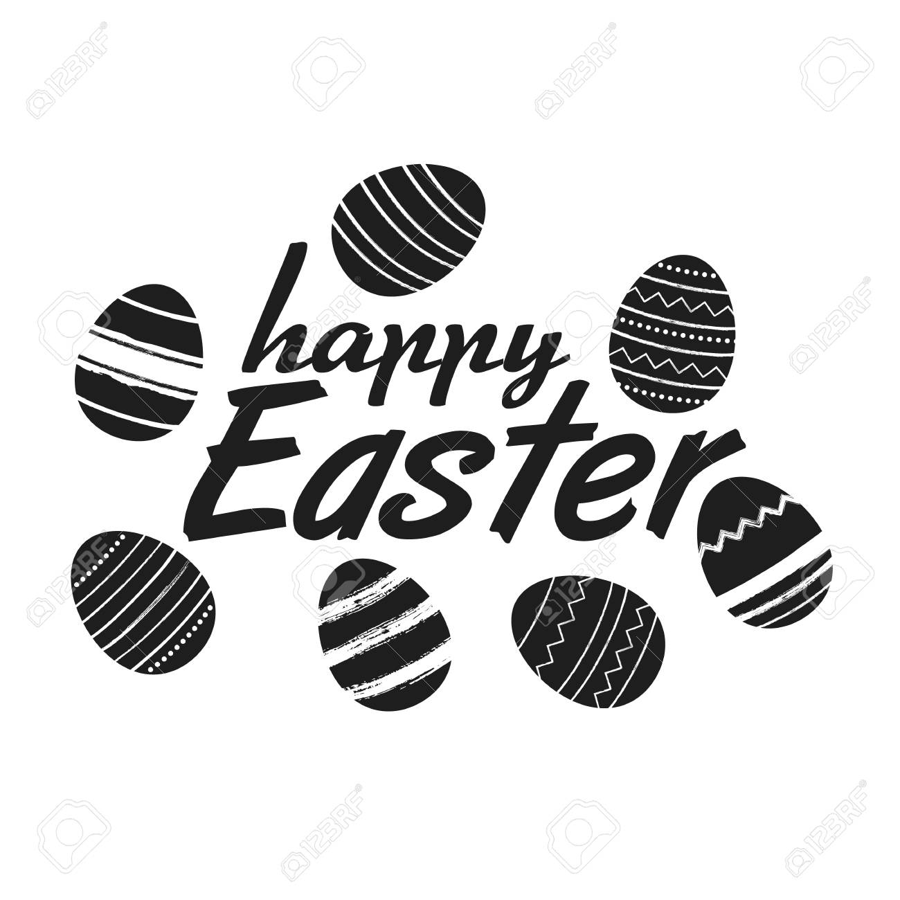 ヴィンテージイースターエッグとハッピーイースター デザインカード ポスター チラシ バナーのためのイースターロゴ ベクトルのイラストのイラスト素材 ベクタ Image