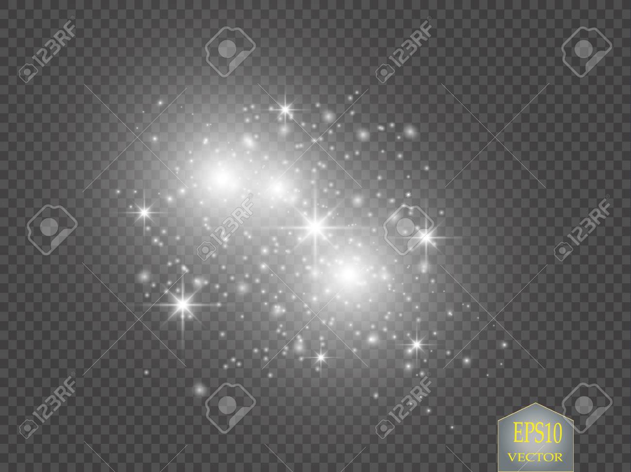 ベクトル ホワイトラメ波イラスト ホワイト スター ダスト トレイル輝く粒子が透明な背景に分離されました のイラスト素材 ベクタ Image