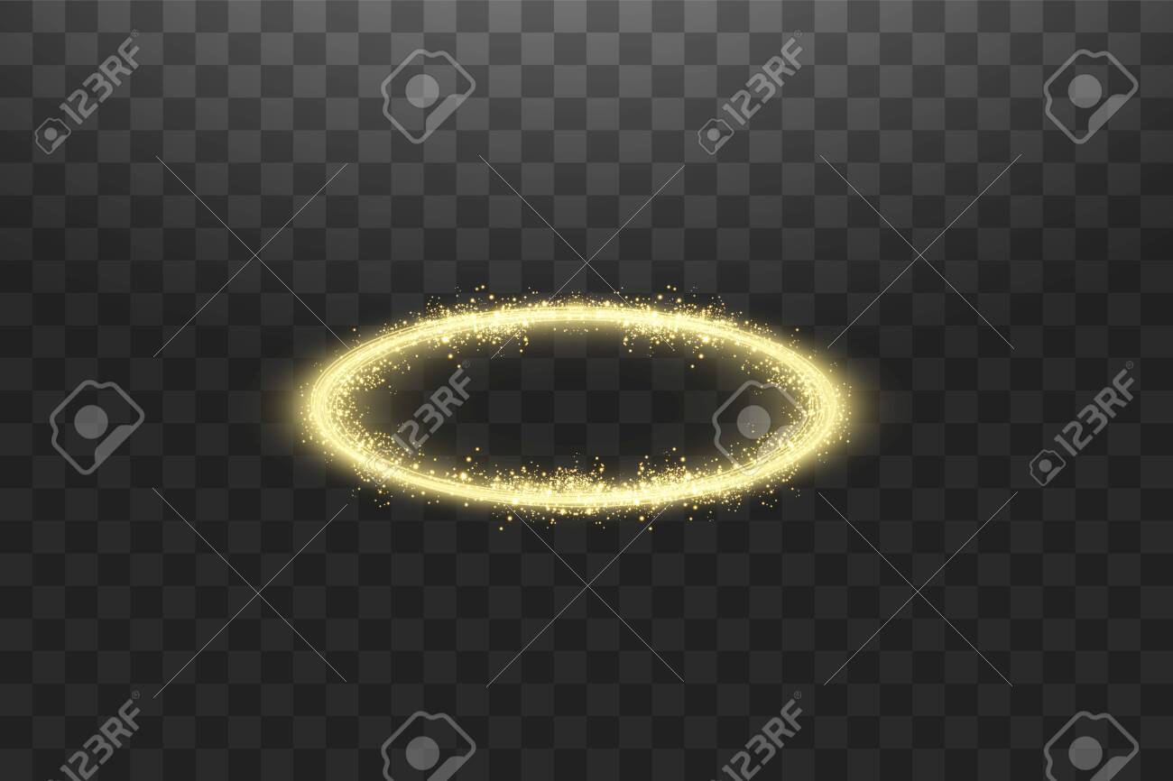 Golden Halo Angel Ring Isolated On Black Transparent Background Royalty Free Cliparts Vectors And Stock Illustration Image