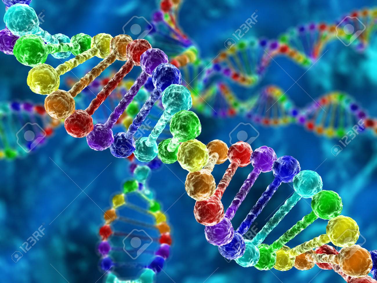 Rainbow DNA (deoxyribonucleic acid) with defocus on background - 36295199 Rainbow DNA (deoxyribonucleic acid) with defocus on background - 36295199
