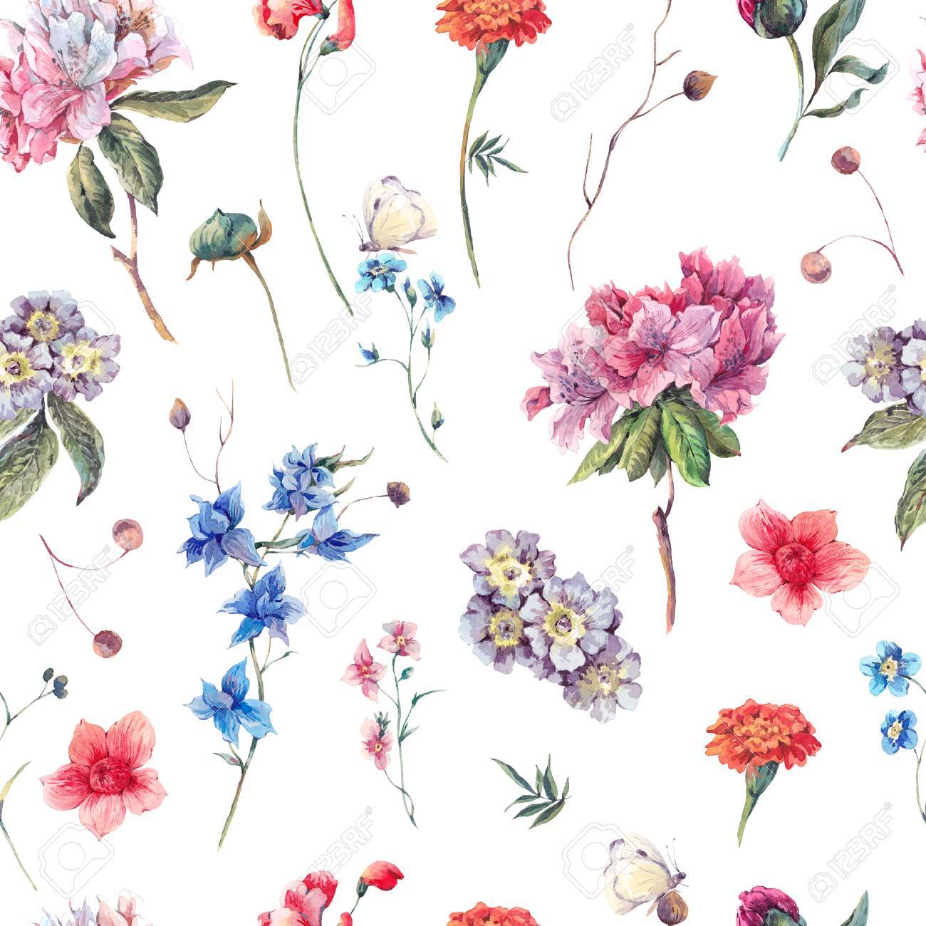 nature seamless watercolor background