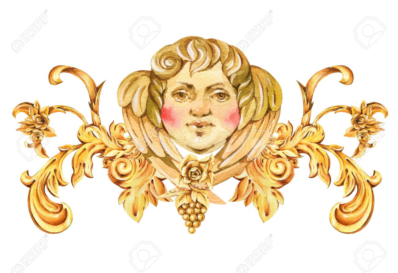 アンティーク 手描き肖像画 水彩画 ロココ 壁掛け 真鍮 フック