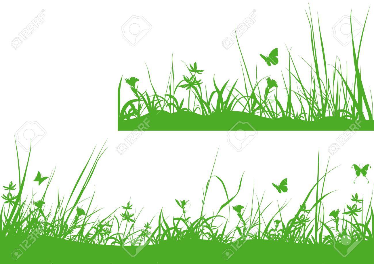 緑の草原シルエット 背景のデザイン要素 ベクトル イラストのイラスト素材 ベクタ Image
