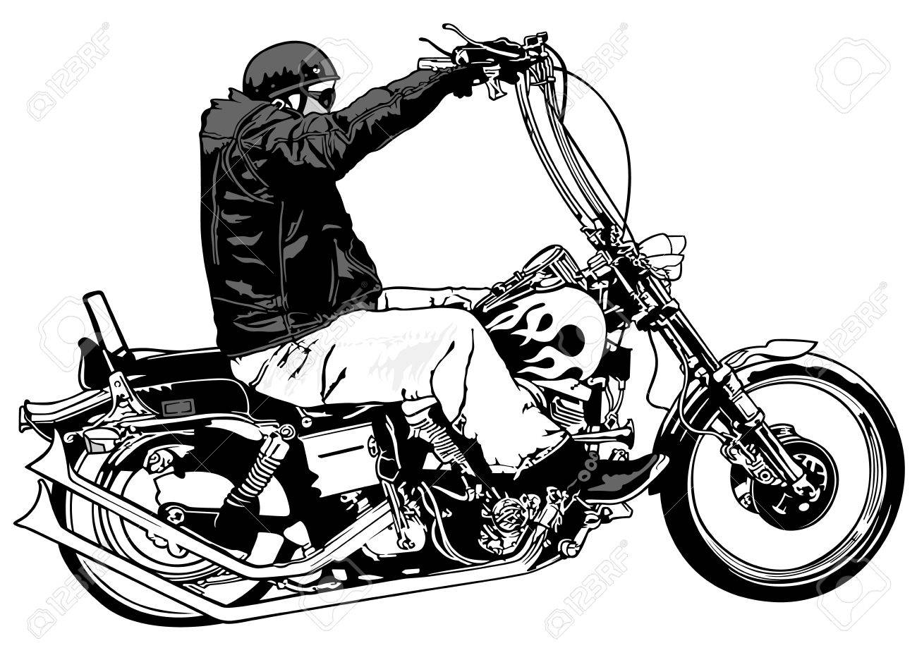 Rider On Chopper Black And White Hand Drawn Illustration Vector Royalty Free Cliparts Vectors And Stock Illustration Image Rider On Chopper Black And White Hand Drawn Illustration Vector Royalty Free Cliparts Vectors And Stock Illustration Image