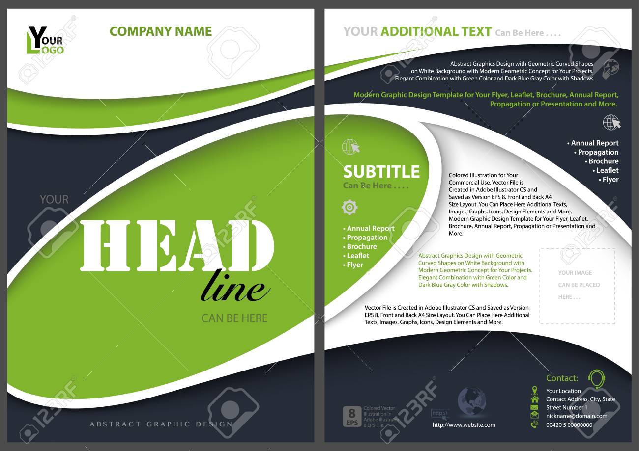 modern flyer template with abstract shapes and shadows in green modern flyer template free
