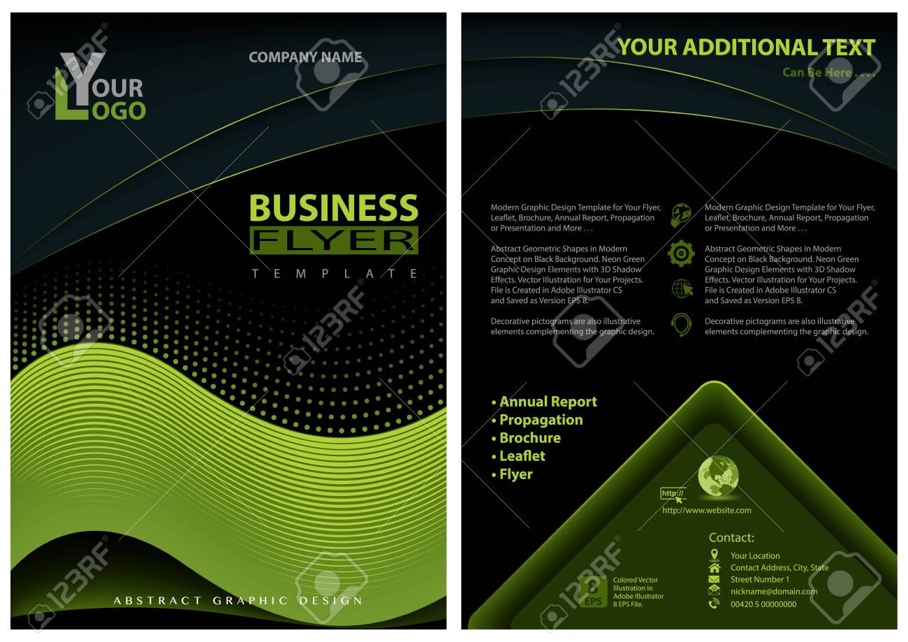 Flyer Template With Neon Green Graphic Elements On Black With Adobe Illustrator Flyer Template Flyer Template With Neon Green Graphic Elements On Black With Adobe Illustrator Flyer Template