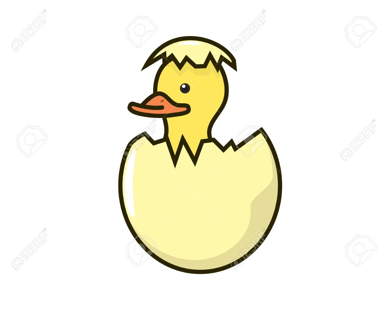 A Duck Baby Emerges And Hatching From The Egg Royalty Free SVG, Cliparts,  Vectors, and Stock Illustration. Image 142119678.