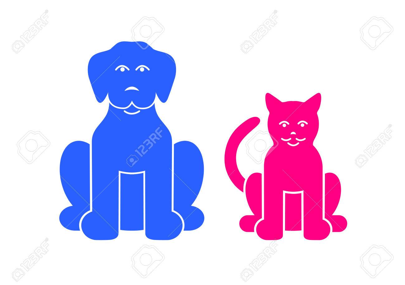 ペットの猫や犬の色記号 のイラスト素材 ベクタ Image