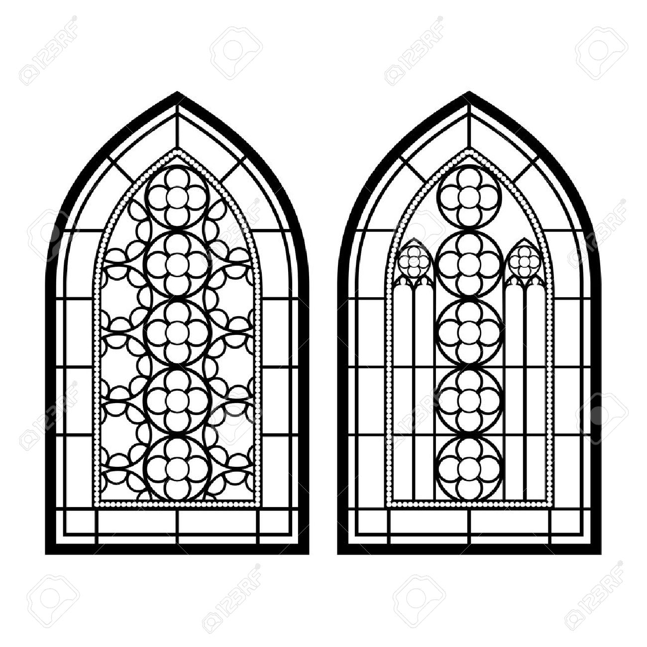 vintage window drawing. gothic windows. vintage frames. church stained-glass windows stock vector - 47936085 window drawing e