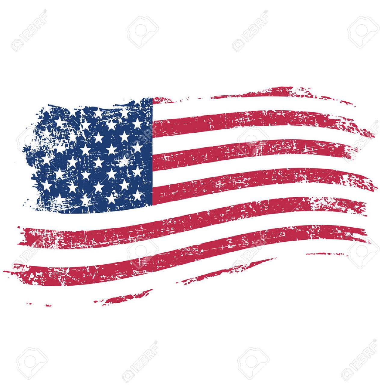 USA flag in grunge style on a white background - 52724355 USA flag in grunge style on a white background - 52724355