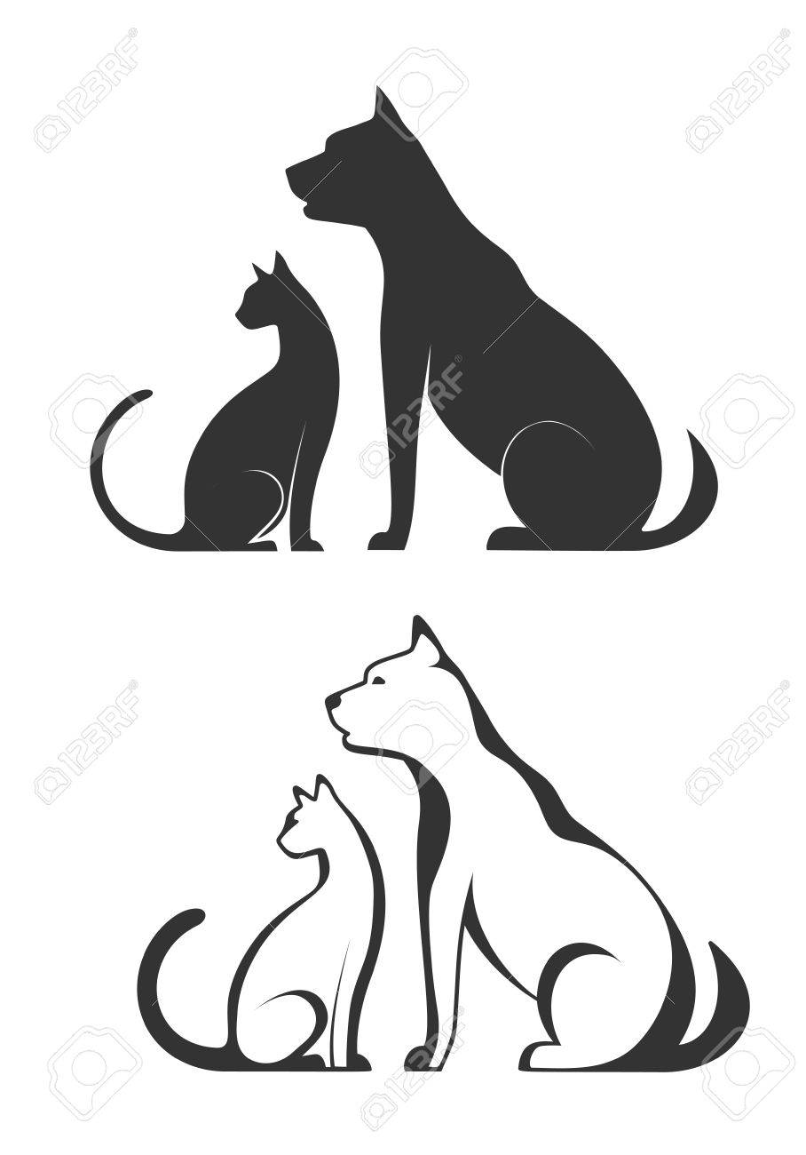 犬 猫 ペットのシルエット のイラスト素材 ベクタ Image