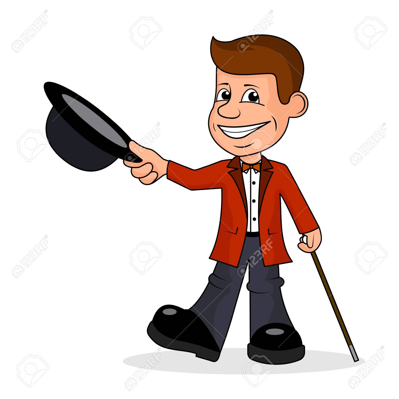 明るいスーツ ベクトル図で陽気な人 のイラスト素材 ベクタ Image