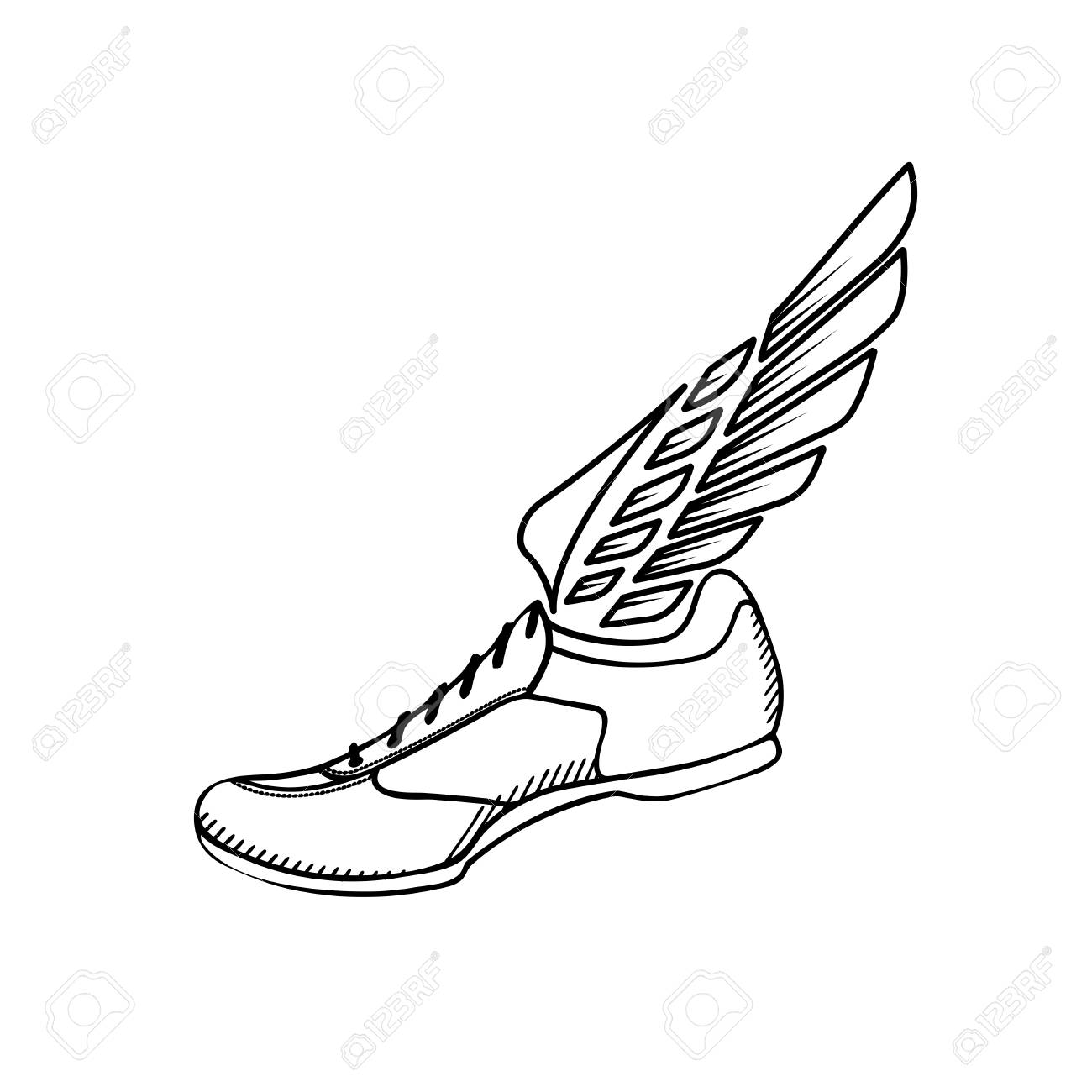 shoe with wings vector
