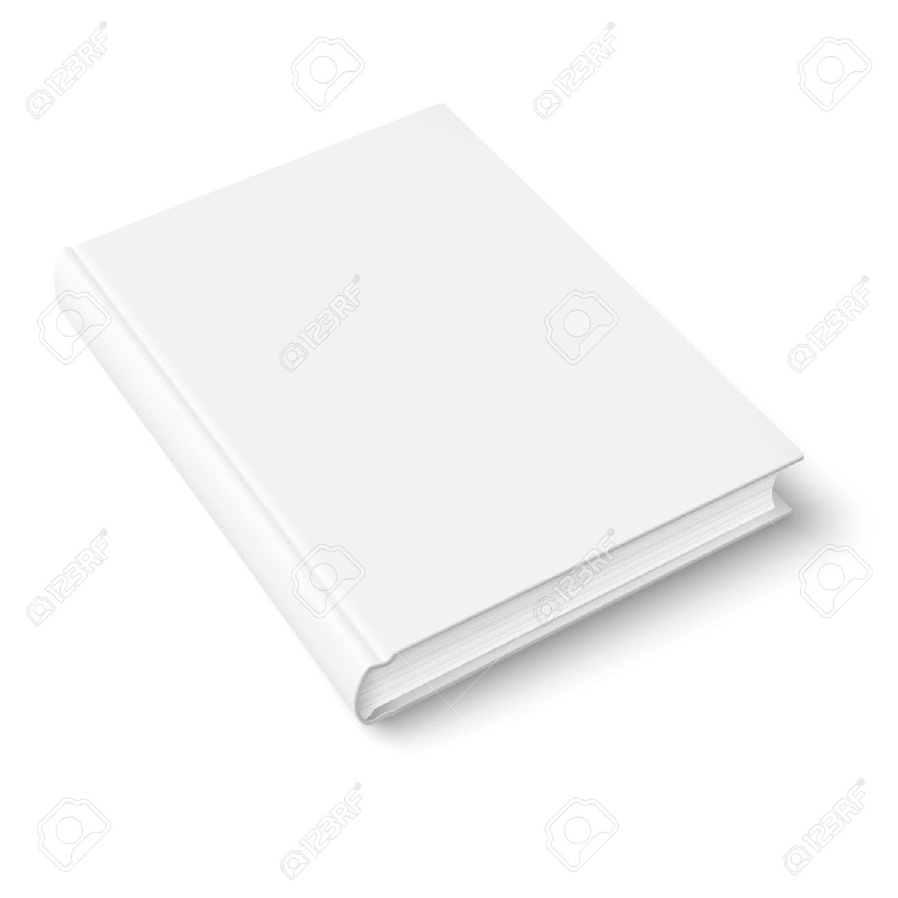blank book cover template on white background with soft shadows