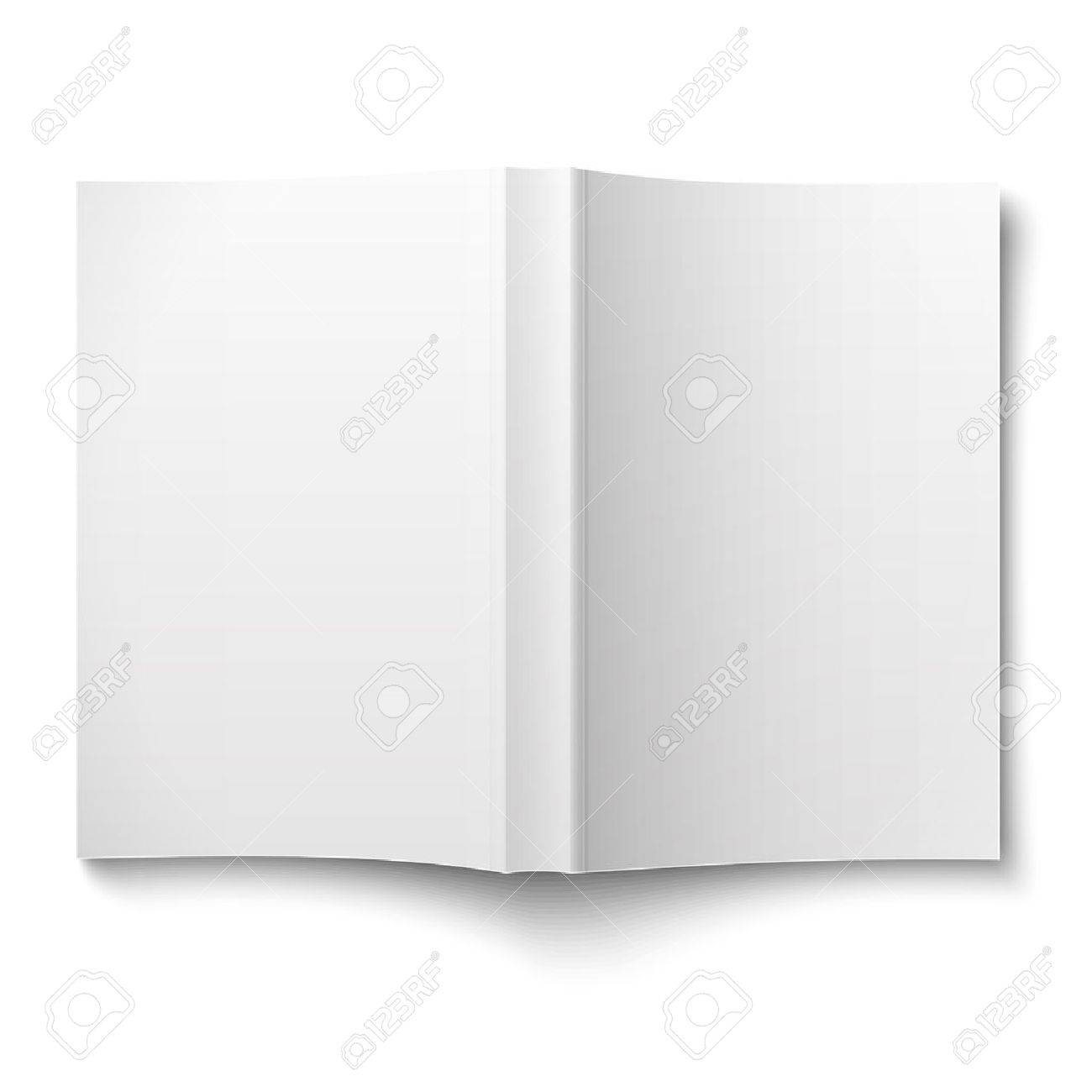 blank softcover book template spread out on white royalty free