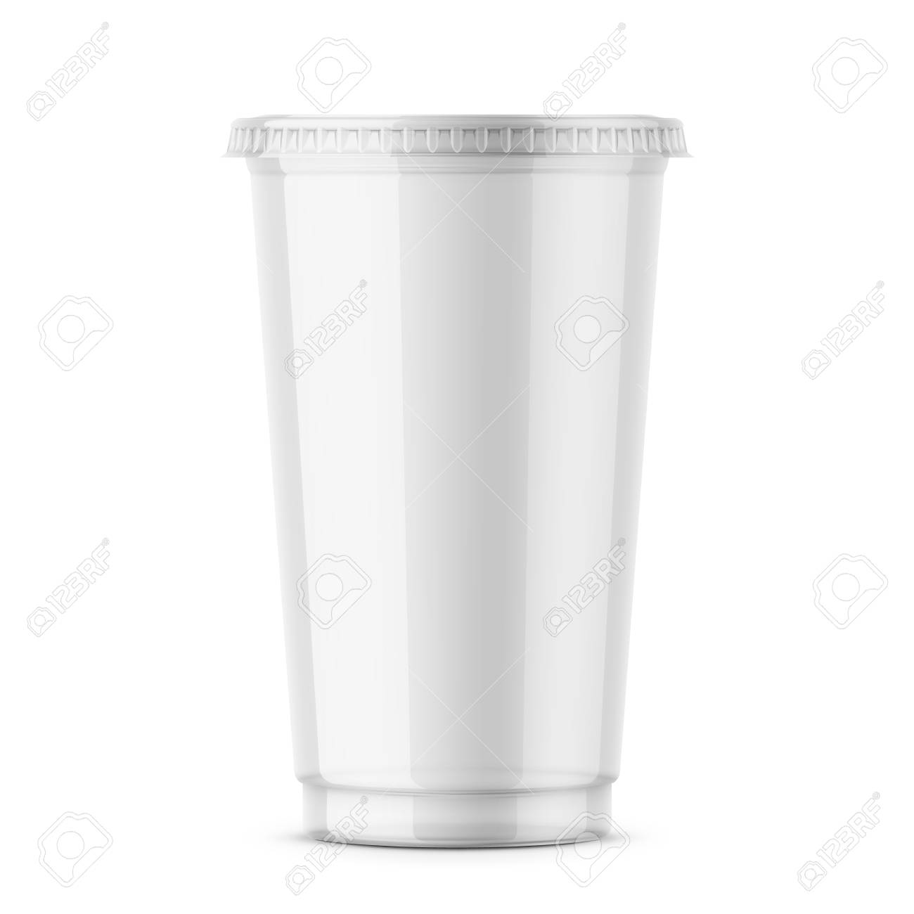 ふた付きの透明な使い捨てのプラスチック カップ のイラスト素材 ベクタ Image