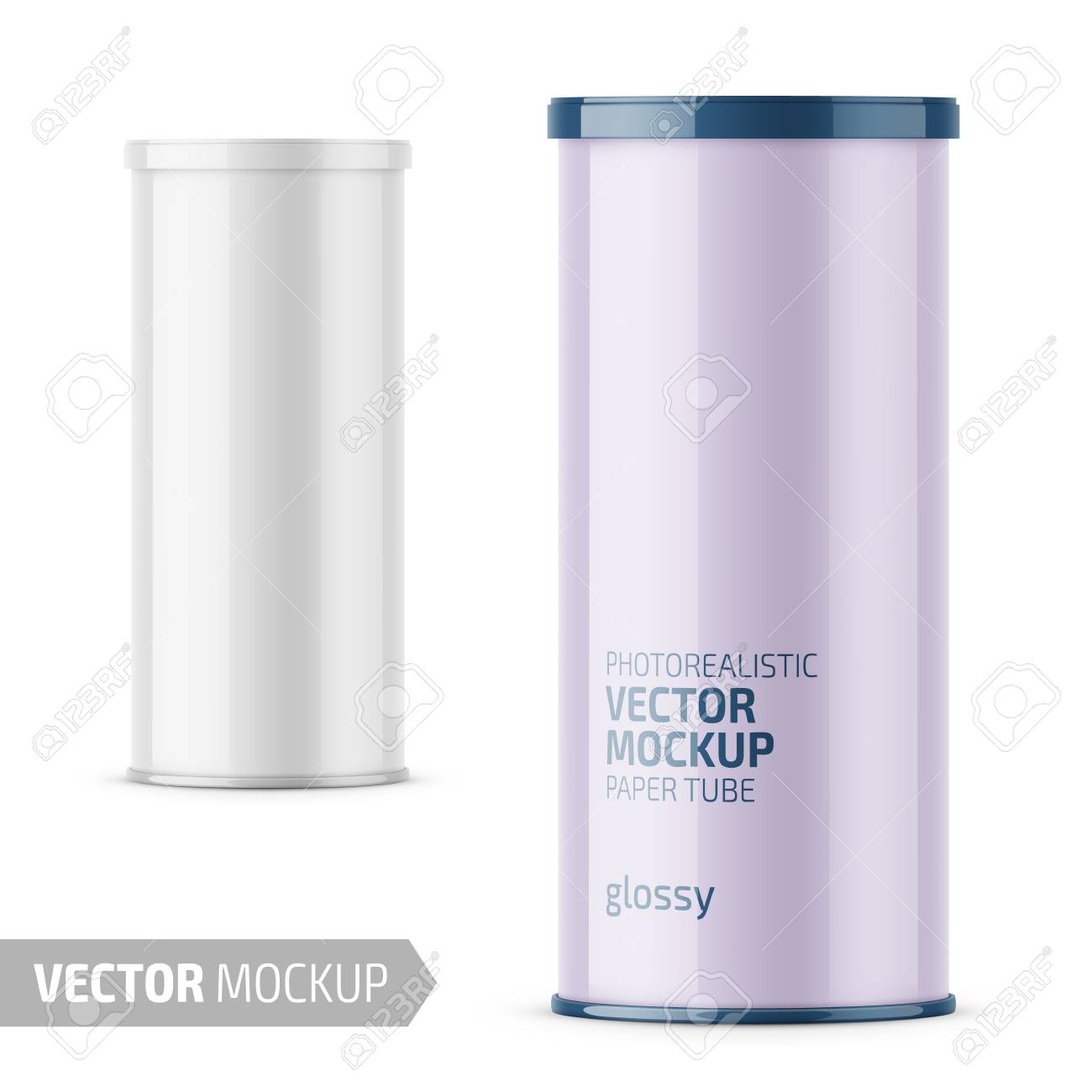 Download White Glossy Paper Tube With Plastic Lid For Snacks Chips Photo Realistic Royalty Free Cliparts Vectors And Stock Illustration Image 109628247