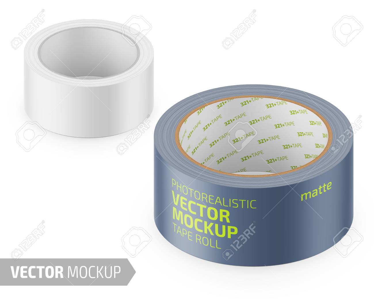 Download White Matte Cello Tape Roll Photo Realistic Packaging Mockup Royalty Free Cliparts Vectors And Stock Illustration Image 108984330