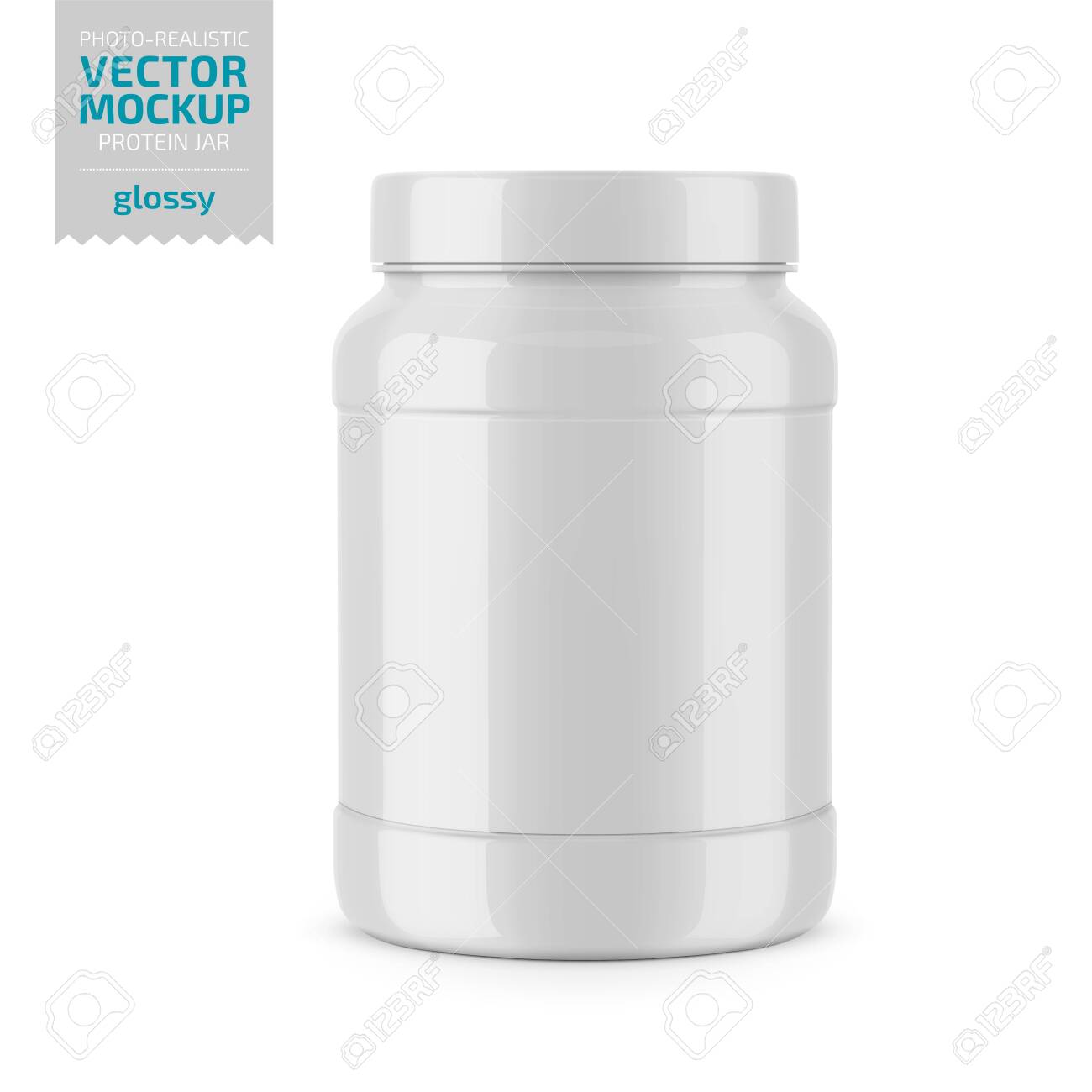 Download White Glossy Plastic Jar Vector Mockup Template Royalty Free Cliparts Vectors And Stock Illustration Image 135980992