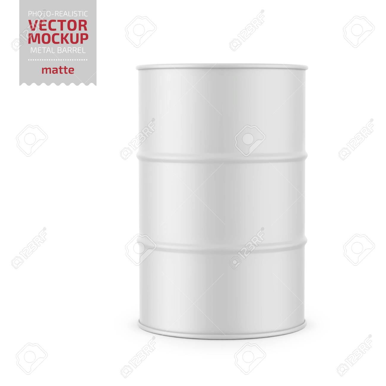 Download White Matte Metal Barrel Mockup Template Royalty Free Cliparts Vectors And Stock Illustration Image 148049514 PSD Mockup Templates